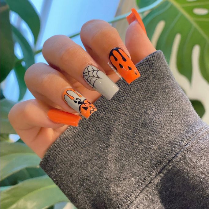 30+ Cute Halloween Nails In Orange - Girl In Cali