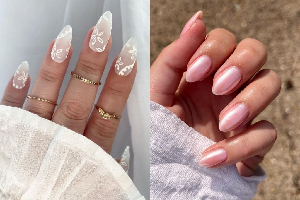 63 Pretty Wedding Nail Ideas for Brides-to-Be - StayGlam | Gel nails,  Stylish nails, Pink glitter nails