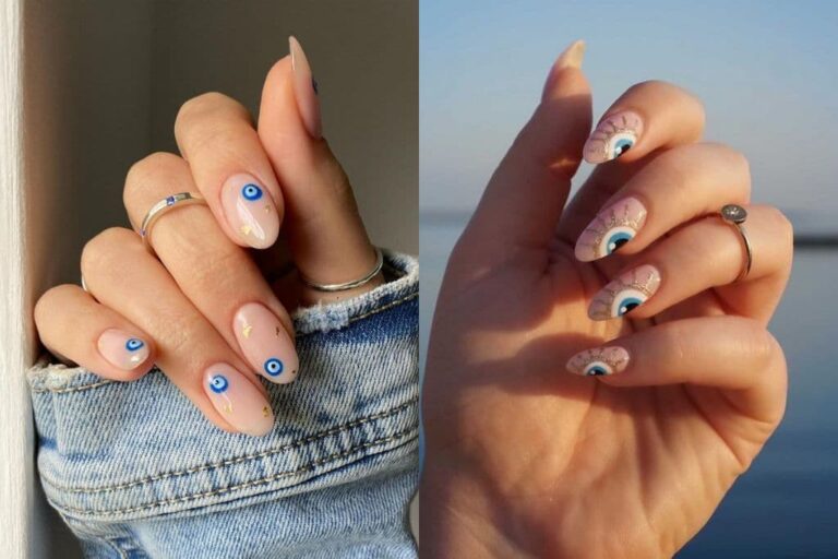 30 Stunning Evil Eye Nails To Protect You