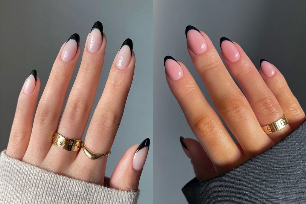 Best black French tip nails